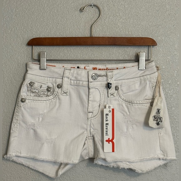 NWT Rock Revival White Denim Jean Shorts